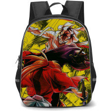 Rurouni Kenshin Kenshin Himura Backpack StudentPack - Kenshin Himura Vs Makoto Shishio Comic Art Yellow Background