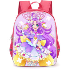 Star Detective Precure Akechi Anna Backpack School Bag StudentPack - Akechi Anna Smiling Portrait Mandala Pink Background