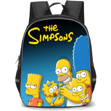 The Simpsons Backpack School Bag StudentPack - The Simpsons Characters Smiling Portrait Gradient In Blue Poster