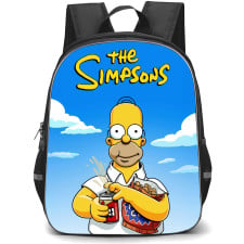The Simpsons Homer Backpack School Bag StudentPack - Homer Eating Snacks Portrait Series Poster