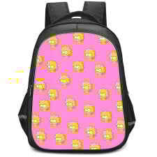 The Simpsons Maggie Backpack StudentPack - Maggie Avatar Pattern Art On Pink Background