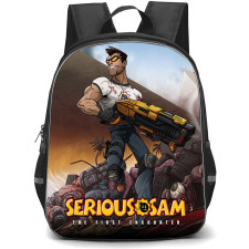 Serious Sam Backpack School Bag StudentPack - Serious Sam Retro FPS Warrior Poster