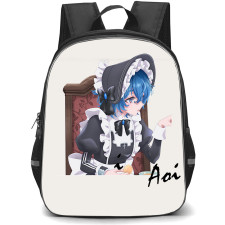 SHIBOYUGI Playing Death Games to Put Food On The Table Aoi Backpack School Bag StudentPack - Aoi Sitting On A Chair Anime Art Poster