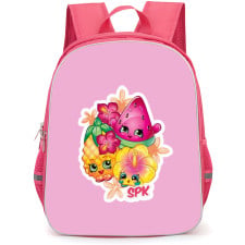 Shopkins Backpack School Bag StudentPack - Fruit Character Collage Sticker Pink Background