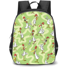 SkinnyDip Cartoon Network Backpack School Bag StudentPack - Cartoon Network x SkinnyDip Chicken Character Retro Cartoon Pattern Poster
