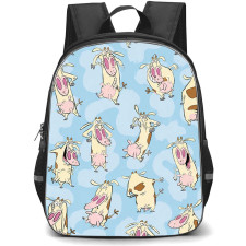 SkinnyDip Cartoon Network Backpack School Bag StudentPack - Cartoon Network x SkinnyDip Cow Character Retro Cartoon Pattern Poster
