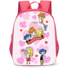 SkinnyDip Cartoon Network Backpack School Bag StudentPack - Cartoon Network x SkinnyDip The Kanker Sisters Heart Pattern Retro Cartoon Poster