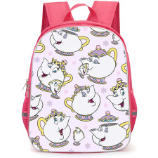 SkinnyDip Disney Backpack School Bag StudentPack - Disney x Skinnydip Mrs Potts Chip Beauty And The Beast Lavender Cute Cartoon Poster