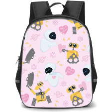 SkinnyDip Disney Backpack School Bag StudentPack - Disney x Skinnydip Wall E Eve Pink Cute Robot Love Poster