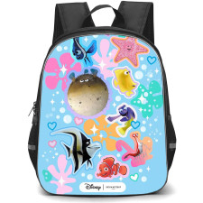 SkinnyDip Disney Pixar Backpack School Bag StudentPack - Disney Pixar x Skinnydip Finding Nemo Ocean Friends Character Collage Poster