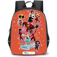 SkinnyDip Disney Pixar Backpack School Bag StudentPack - Disney Pixar x Skinnydip The Incredibles Superhero Family Sticker Collage Poster