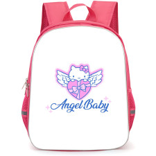SkinnyDip Hello Kitty Backpack School Bag StudentPack - Hello Kitty x Skinnydip Angel Baby Heart Logo On White Background