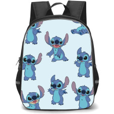 SkinnyDip Stitch Backpack School Bag StudentPack - Stitch x Skinnydip Classic Blue Character Pattern Art Poster