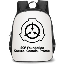 SCP Secret Laboratory Backpack School Bag StudentPack - SCP Secret Laboratory Logo on White Static Background