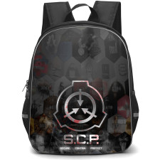 SCP Secret Laboratory Backpack School Bag StudentPack - SCP Secret Laboratory The Warden Logo Poster
