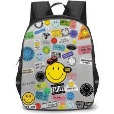 Smiley Backpack School Bag StudentPack - Smiley Originals Sticker Collage Poster