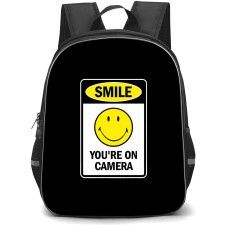 Smiley Backpack School Bag StudentPack - Smiley You Are On Camera Yellow Happy Face Sticker