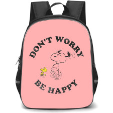 Snoopy Woodstock School Backpack StudentPack - Woodstock And Snoopy Dont Worry Be Happy