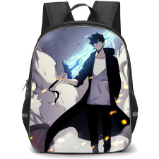 Solo Leveling Sung Jinwoo Backpack StudentPack - Sung Jinwoo Holding Sword Illustration