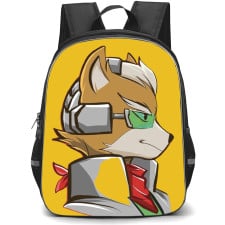 Star Fox Fox Backpack StudentPack - Fox Side Portrait Cartoon Art In Yellow Background
