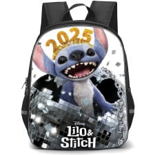 Lilo & Stitch Backpack StudentPack - Stitch Hatch Out from a Disco Ball Whte Background
