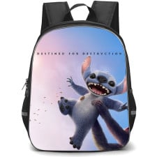 Lilo & Stitch Backpack StudentPack - Stitch Holds up by Rafiki Pink Blue Background