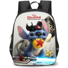 Lilo & Stitch Backpack StudentPack - Stitch Biting Ball White Background