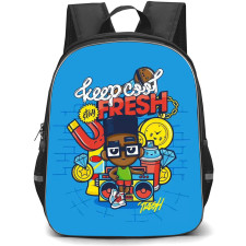 Subway Surfers Fresh Backpack StudentPack - Subway Surfers Fresh Stay Keep Cool Sticker On Blue Background