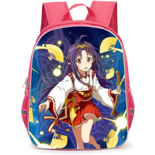 Sword Art Online Yuuki Konno Backpack Student Pack - Yuuki Konno Holding Weapon Yellow Fans Background