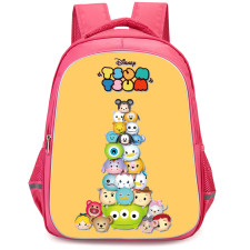 Disney Tsum Tsum Backpack StudentPack - Disney Tsum Tsum Character Avatar On Orange Background