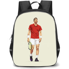 Felix Auger Aliassime Backpack School Bag StudentPack - Felix Auger Aliassime Walking Hold Racket Portrait Vector Art