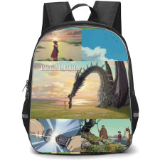Tales of Earthsea Backpack School Bag StudentPack - Tales Of Earthsea Dragon Scene Anime Collage Art Poster