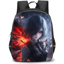 Tokyo Ghoul Touka Kirishima Backpack StudentPack - Touka Kirishima Flaming Butterfly Wings 3d Art