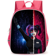 Tojima Wants To Be A Kamen Rider Yukarisu Backpack School Bag StudentPack - Yukarisu Dual Identity Digital Glitch Purple Matrix Rain Poster
