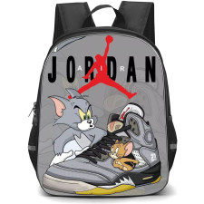 Tom and Jerry Backpack StudentPack - Tom and Jerry Air Jordan Gray Background
