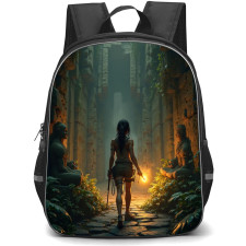 Tomb Raider Backpack School Bag StudentPack - Lara Avatar Back Glow Semi Realistic Art