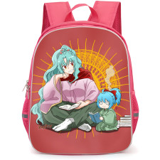 Tsukimichi Moonlit Fantasy Tomoe Backpack School Bag StudentPack - Tomoe And Chibi Version of Herself Sitting Together Art