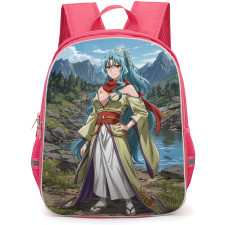Tsukimichi Moonlit Fantasy Tomoe Backpack School Bag StudentPack - Tomoe Posing with Mountainous Landscape Background Art