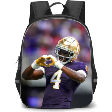 NCAA Jeremiyah Love Notre Dame Fighting Irish Football College University Backpack School Bag StudentPack - Notre Dame Fighting Irish Jeremiyah Love Hand Love Gesture