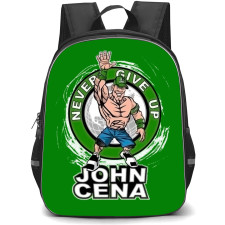 WWE John Cena Backpack StudentPack - John Cena Cartoon Art Green Background