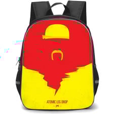 WWE Hollywood Hulk Hogan Backpack StudentPack - Red Yellow Minimalist Art Poster