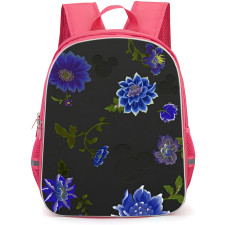 Wildside Disney Backpack School Bag StudentPack - Wildside Disney Blue Floral Mickey Art