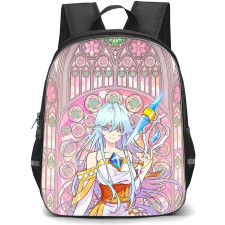 Wistoria Wand And Sword Elfaria Albis Serfort Backpack School Bag StudentPack - Elfaria Albis Serfort Sacred Crystal Staff Art Poster