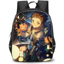 Xenoblade Rex Backpack School Bag StudentPack - Xenoblade Rex Holding Halloween Orange Anime Art Poster