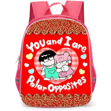 You and I Are Polar Opposites Backpack School Bag StudentPack - Miyu Suzuki And Yusuke Tani Heart Chibi Poster