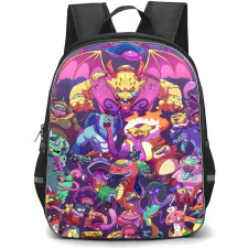 Yo-Kai Watch Backpack StudentPack - Yo-Kai Watch Cartoon Characters On Purple Background
