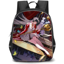 Zenless Zone Zero Astra Yao Backpack School Bag StudentPack - Astra Yao Holding Wand In Starry Sky Background