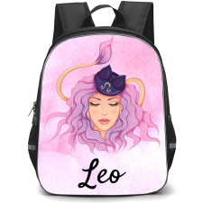 Zodiac Sign Leo Backpack StudentPack - Leo Sign On Pink Watercolor Background