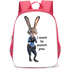 Zootopia Judy Hopps Backpack Student Pack - Judy Hopps Want To Punch You Quote Portrait