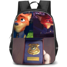 Zootopia Nick Wilde Backpack Student Pack - Nick Wilde Badge Salute Collage